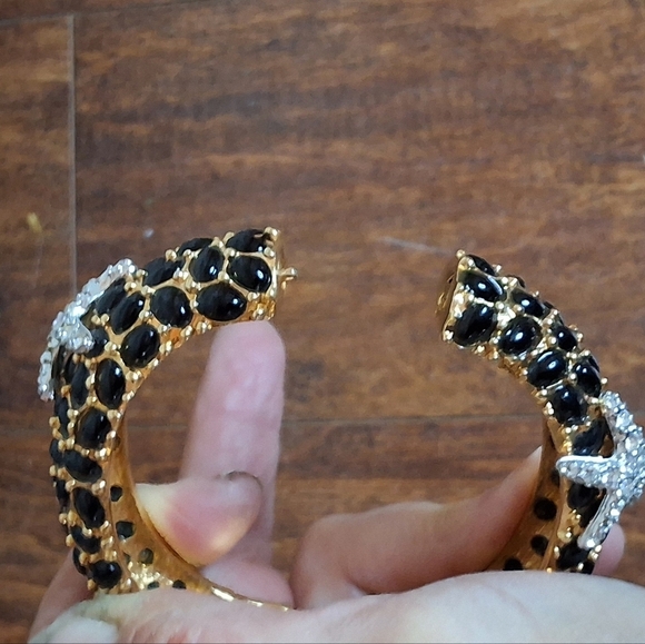 Vintage Rare KJL Black Mosaic Starfish Bracelet - Picture 4 of 14